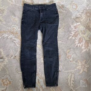 Pilcro and the Letterpress‎ Moto Legging High Rise Ankle Zip Faded Black Sz 27